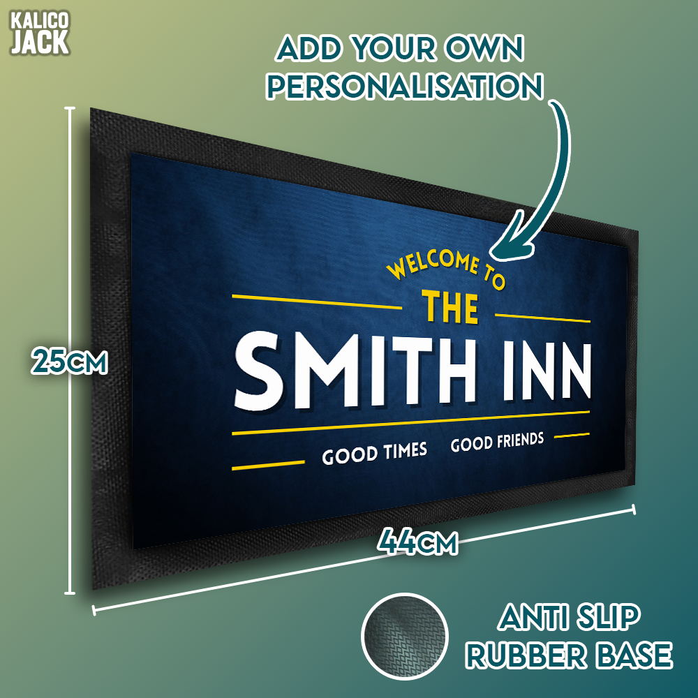 Personalised Good Times Good Friends Bar Mat