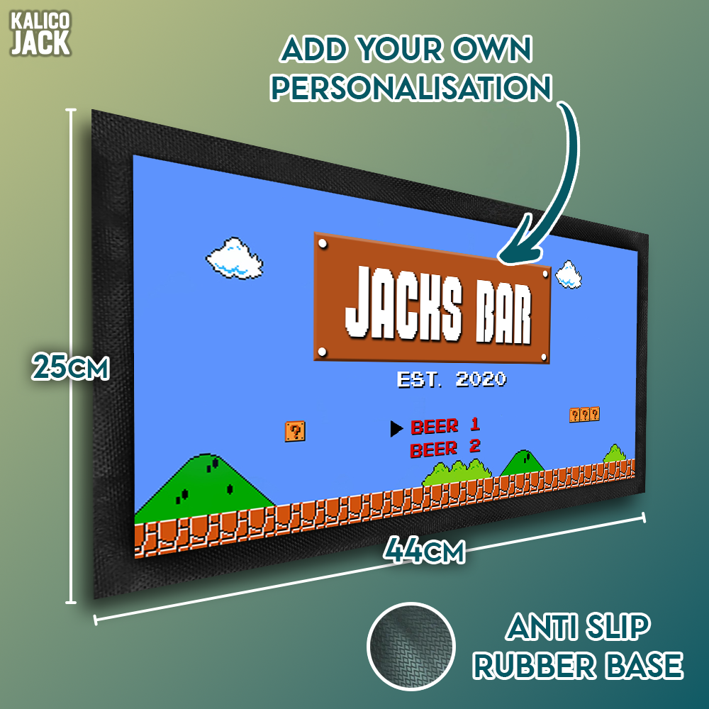 Personalised Retro Game Bar Mat
