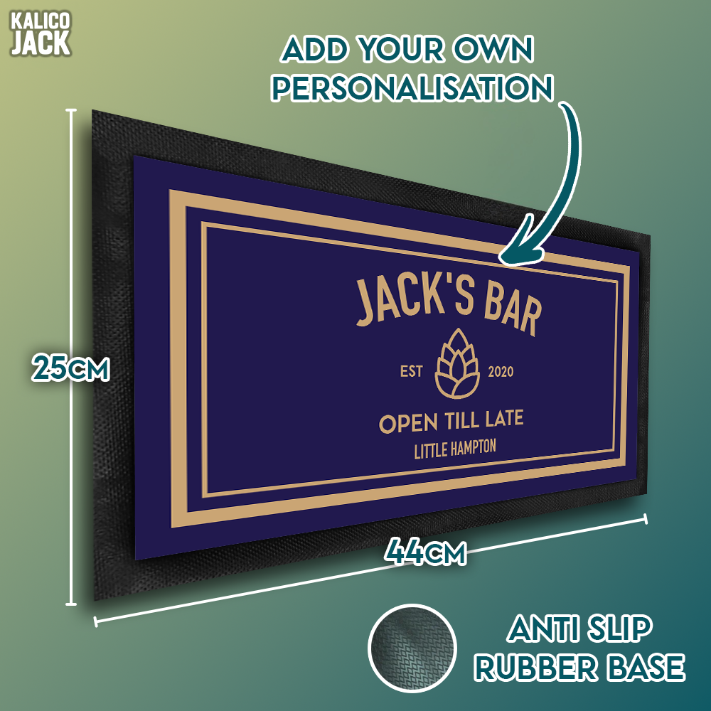 Personalised Pine Cone Bar Mat