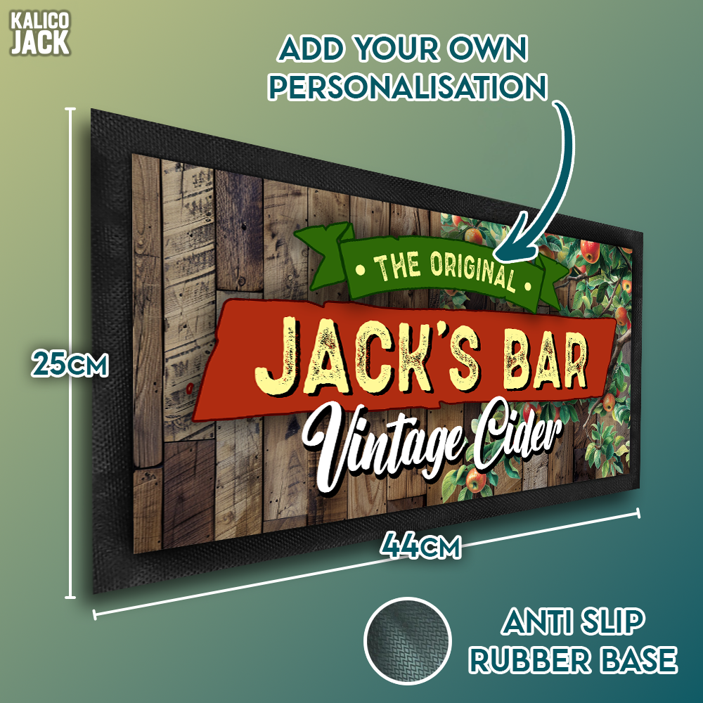 Personalised Vintage Cider Bar Mat