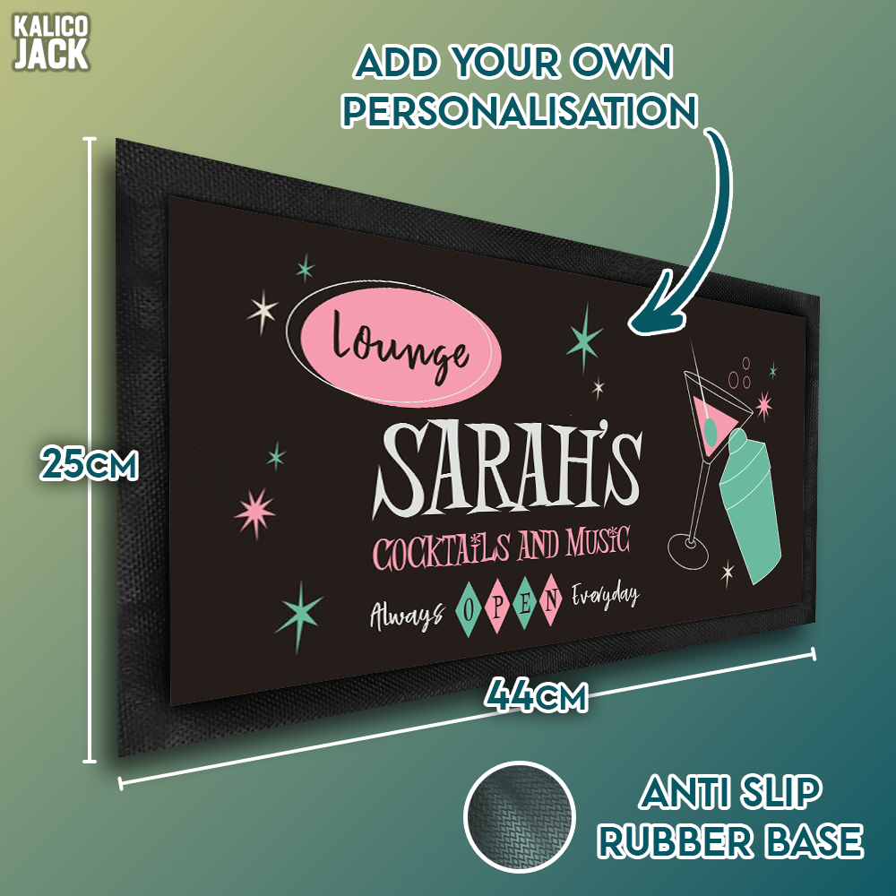 Personalised Cocktail Lounge Bar Mat