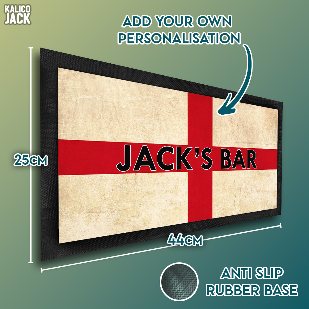 Personalised St Georges Cross Bar Mat