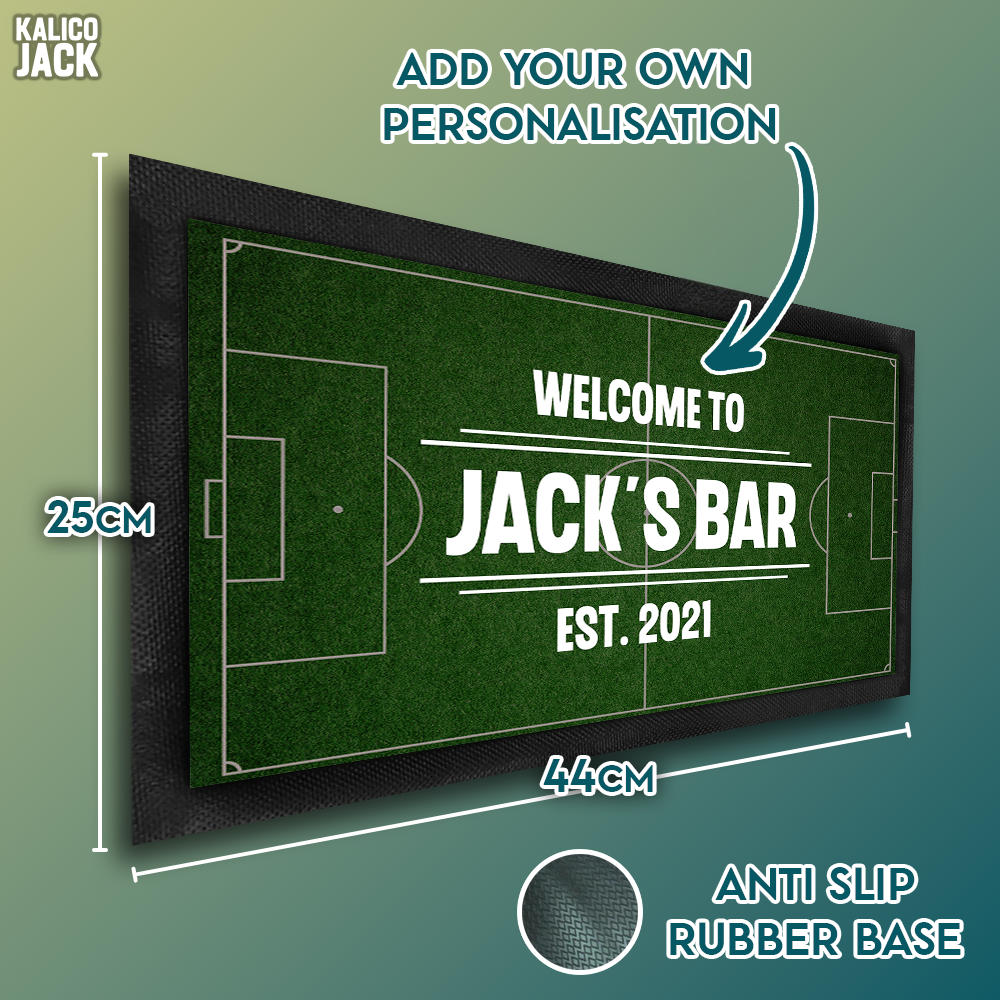 Personalised Football Pitch Bar Mat
