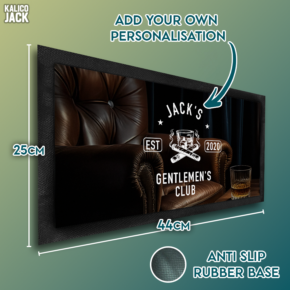Personalised Gentlemen’s Club Bar Mat