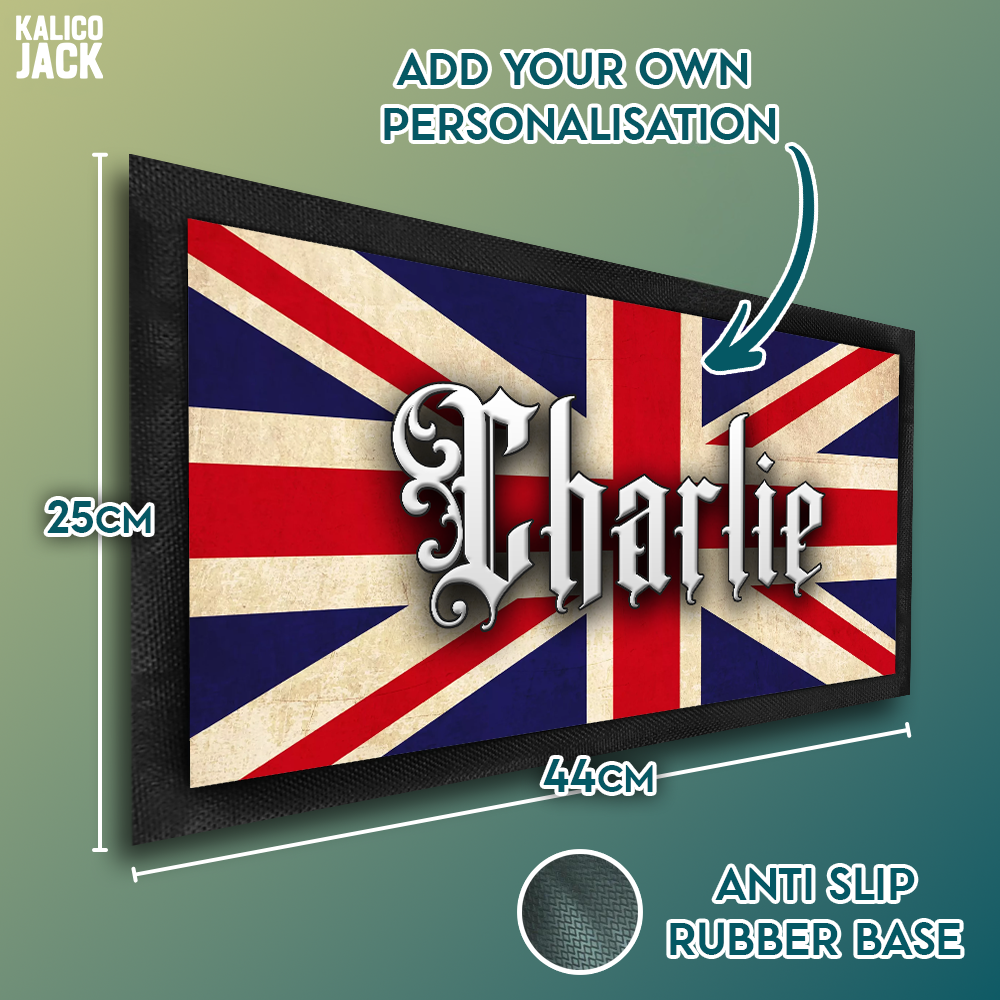Personalised Union Jack Pet Feeding Mat