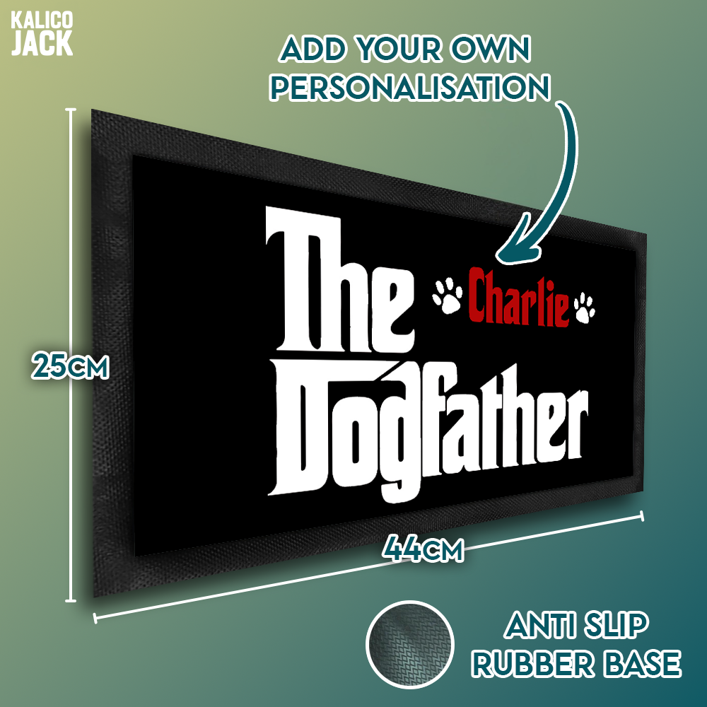 Personalised The Dogfather Pet Feeding Mat