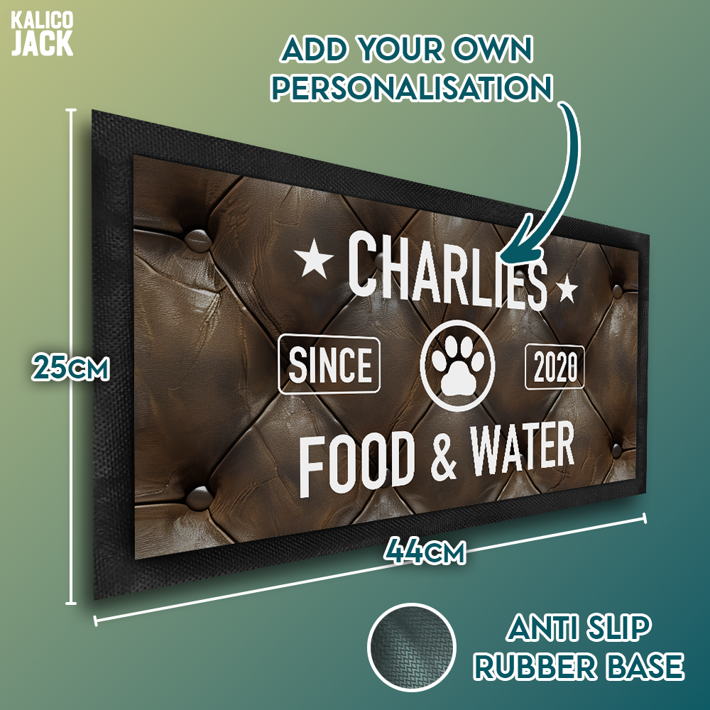 Personalised Gentleman's Club Pet Feeding Mat