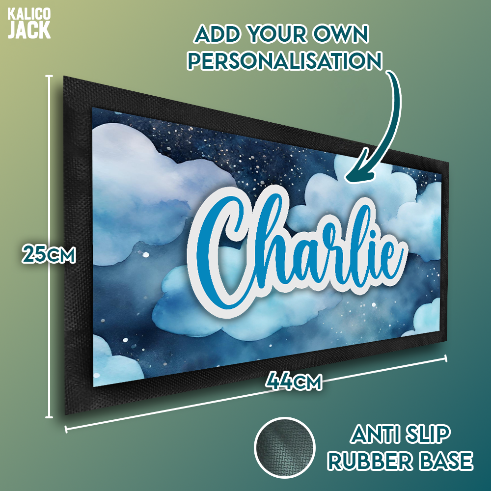 Personalised Clouds Pet Feeding Mat