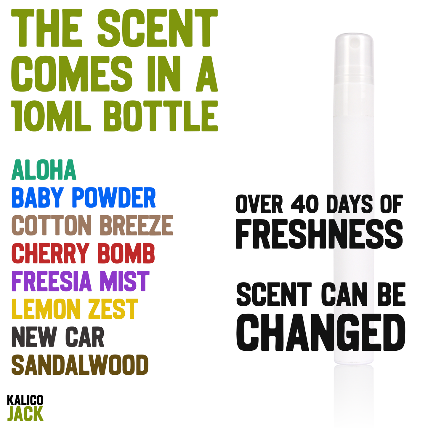 Handmade UK car air freshener with scent bottle