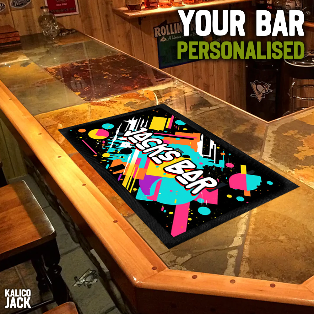 Personalised 80's Bar Mat