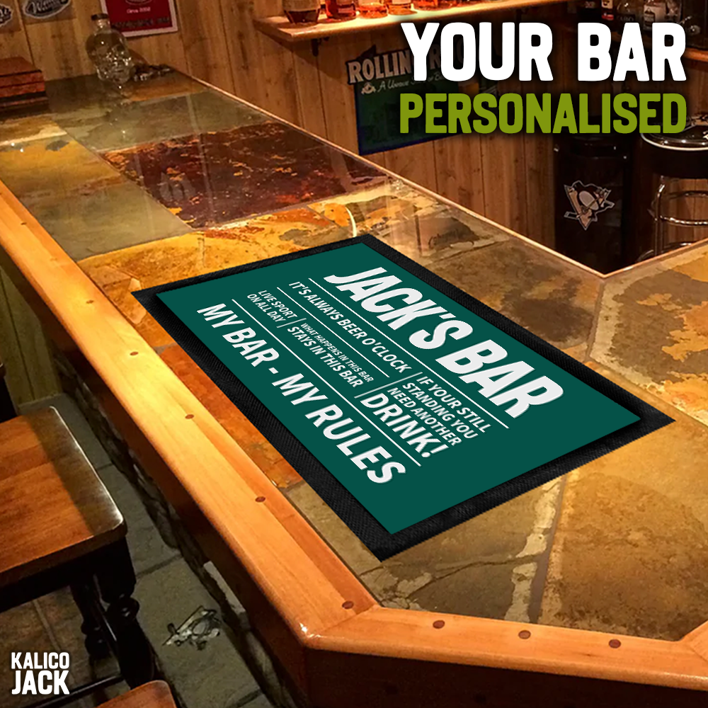 Personalised My Bar My Rules Bar Mat