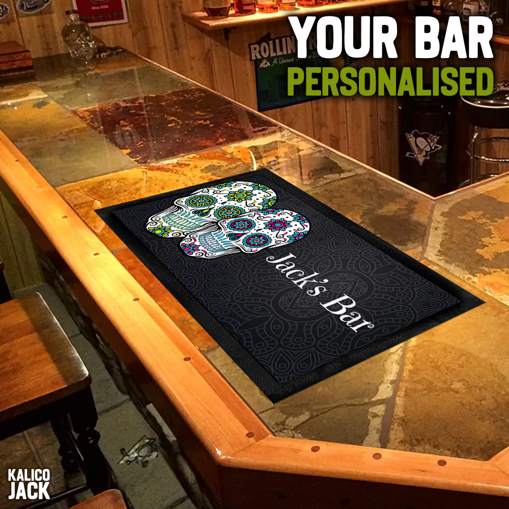 Personalised Sugar Skull Bar Mat
