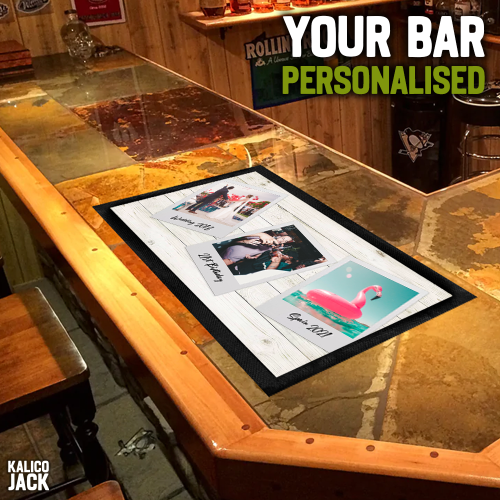 Personalised Polaroid Bar Mat