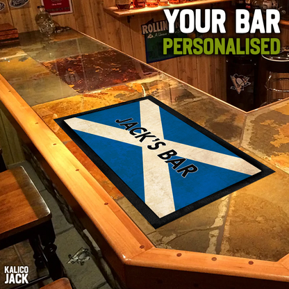 Personalised Scottish Flag Bar Mat