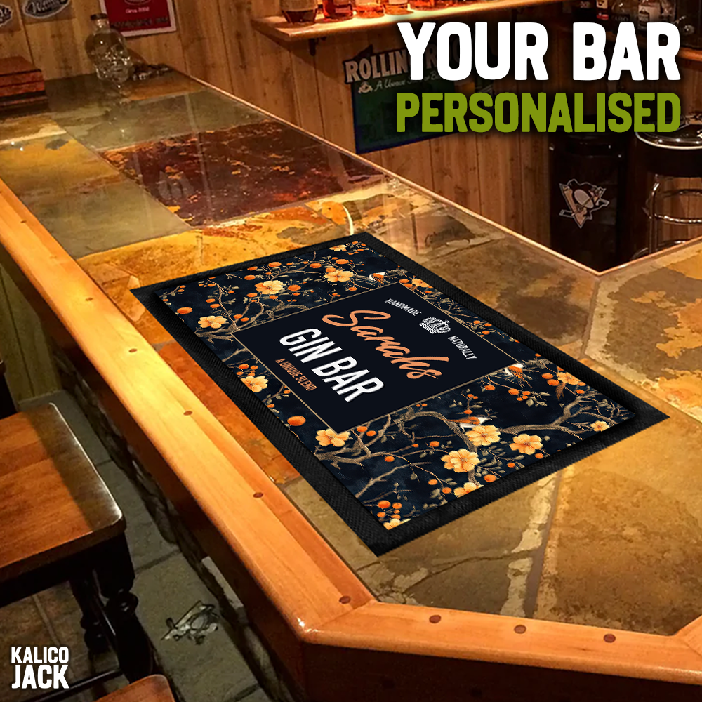 Personalised Handmade Naturally Bar Mat