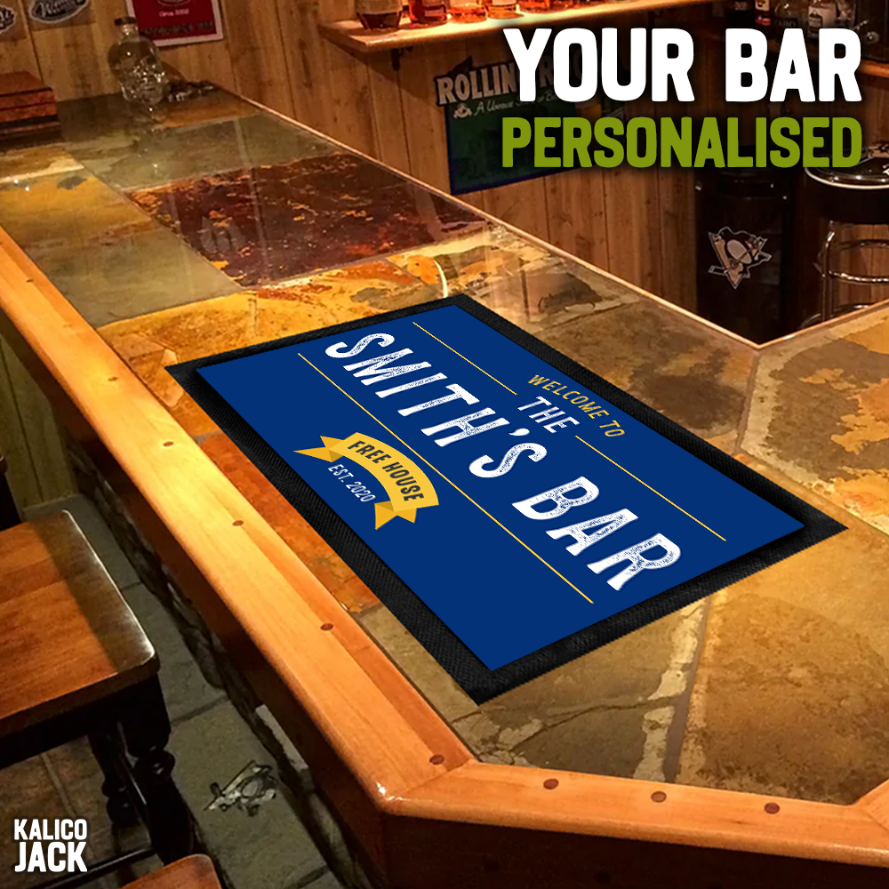 Personalised Welcome to Bar Mat