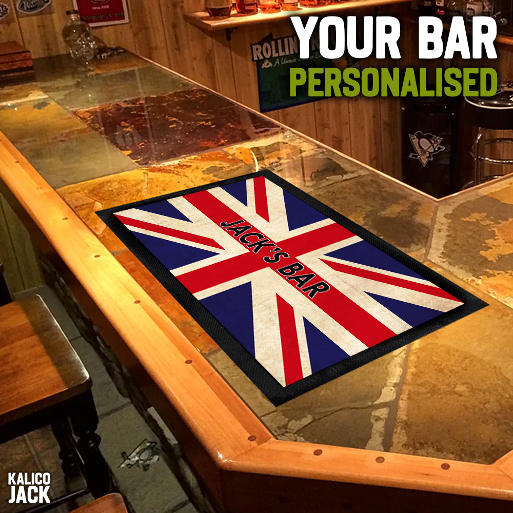 Personalised Union Jack Bar Mat