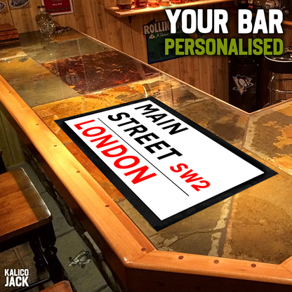 Personalised Street Sign Bar Mat