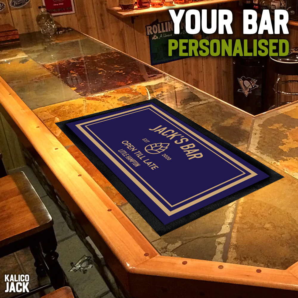 Personalised Pine Cone Bar Mat
