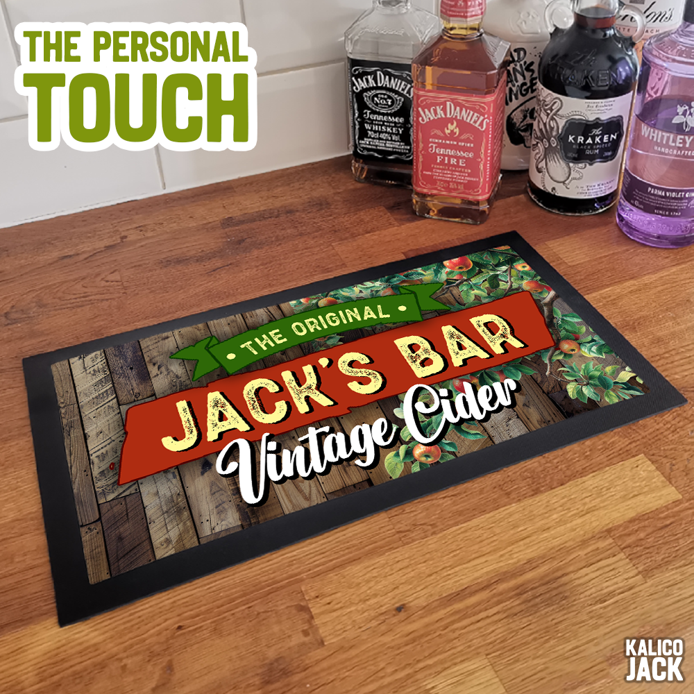 Personalised Vintage Cider Bar Mat