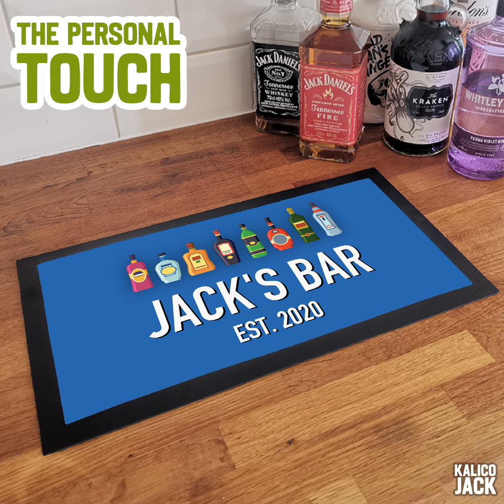Personalised Spirit Bottle Bar Mat