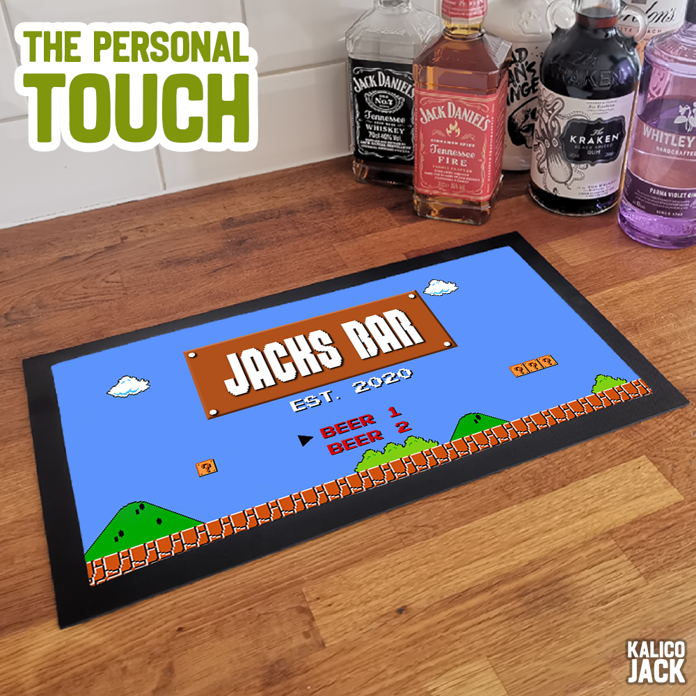 Personalised Retro Game Bar Mat