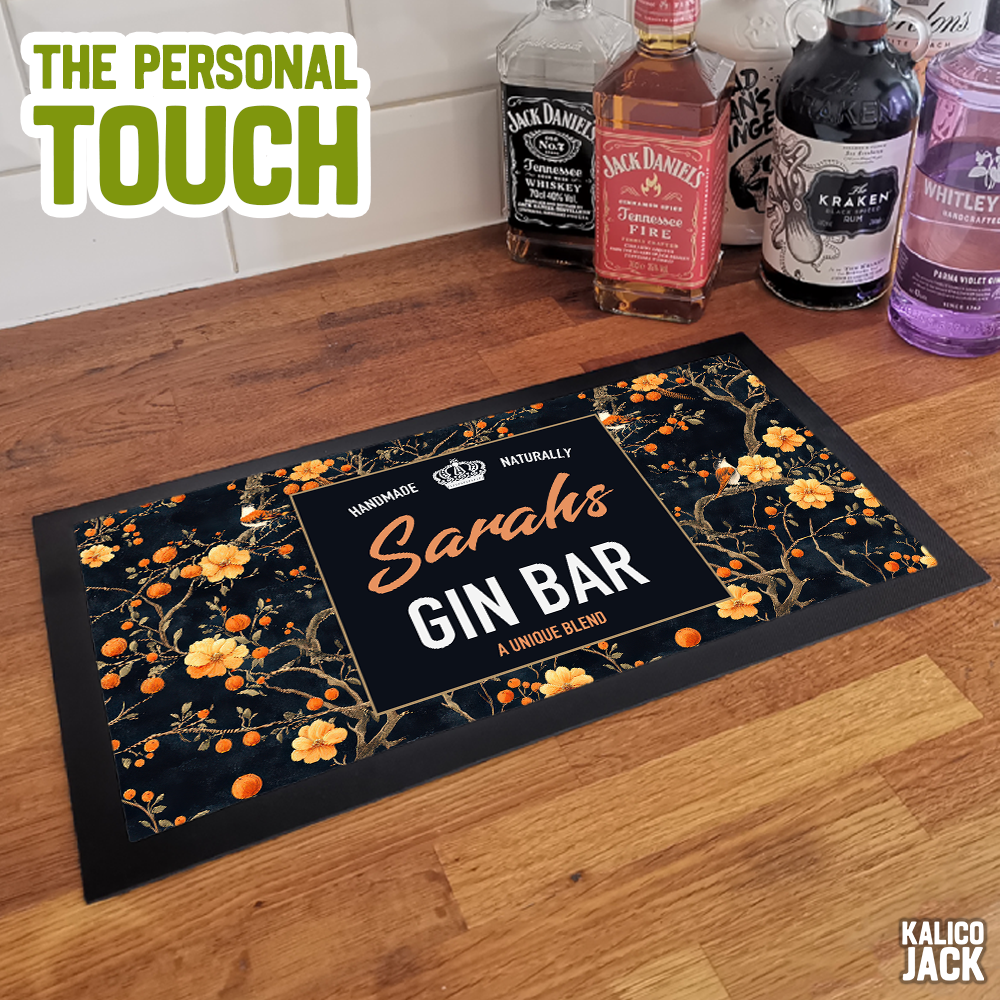 Personalised Handmade Naturally Bar Mat
