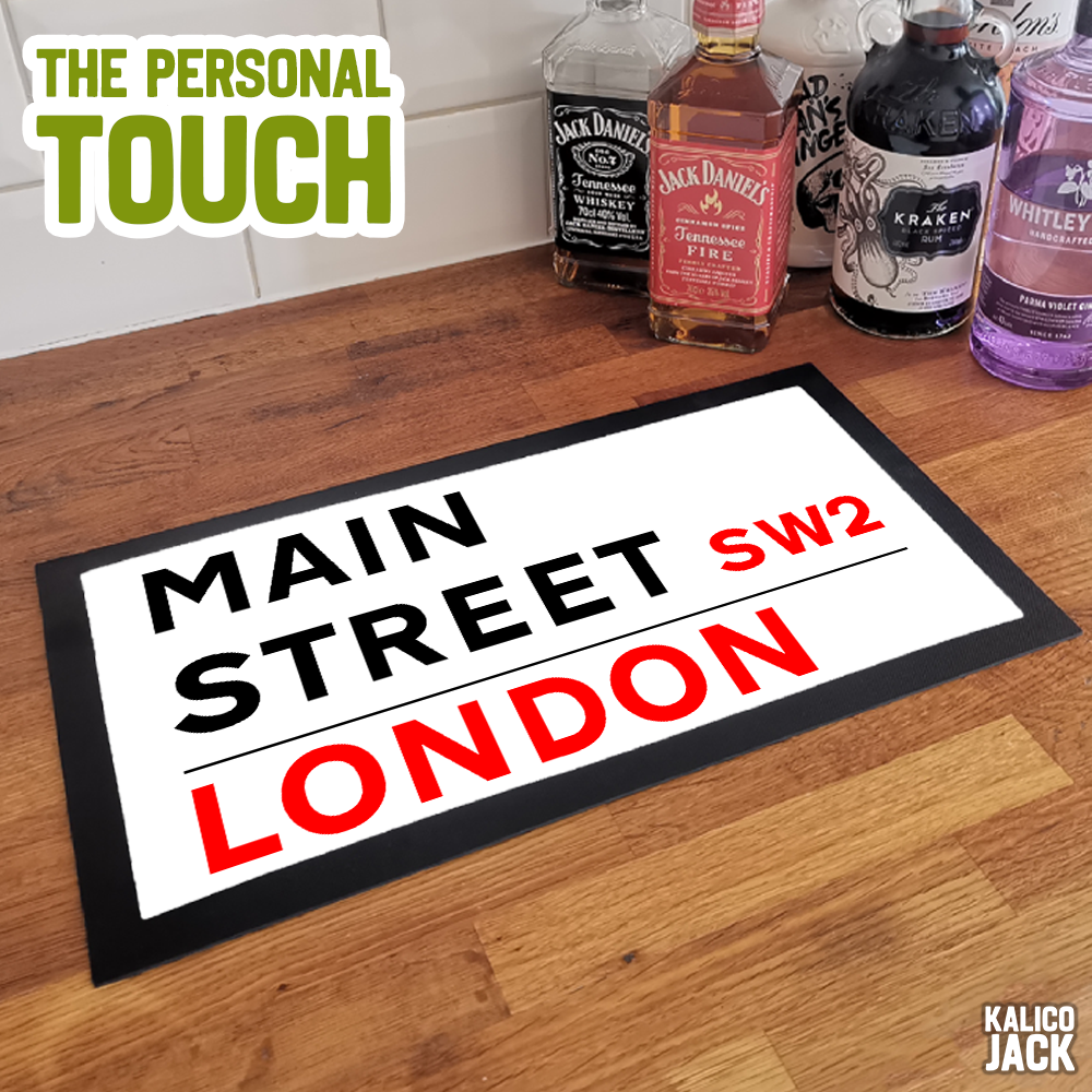 Personalised Street Sign Bar Mat