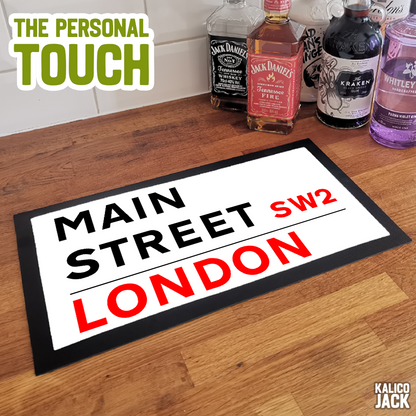 Personalised Street Sign Bar Mat