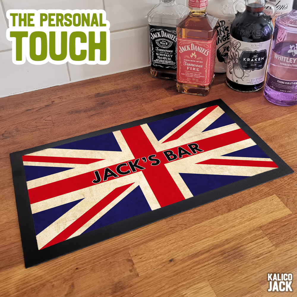 Personalised Union Jack Bar Mat