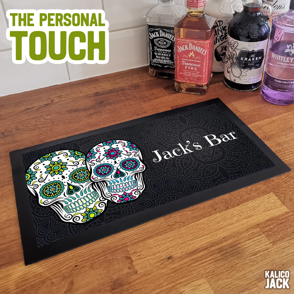 Personalised Sugar Skull Bar Mat