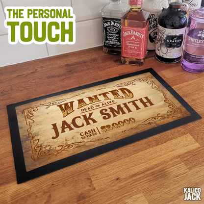 Personalised Wanted Bar Mat