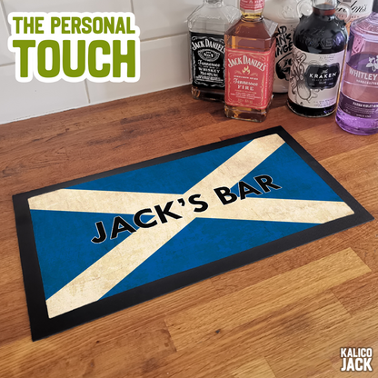 Personalised Scottish Flag Bar Mat