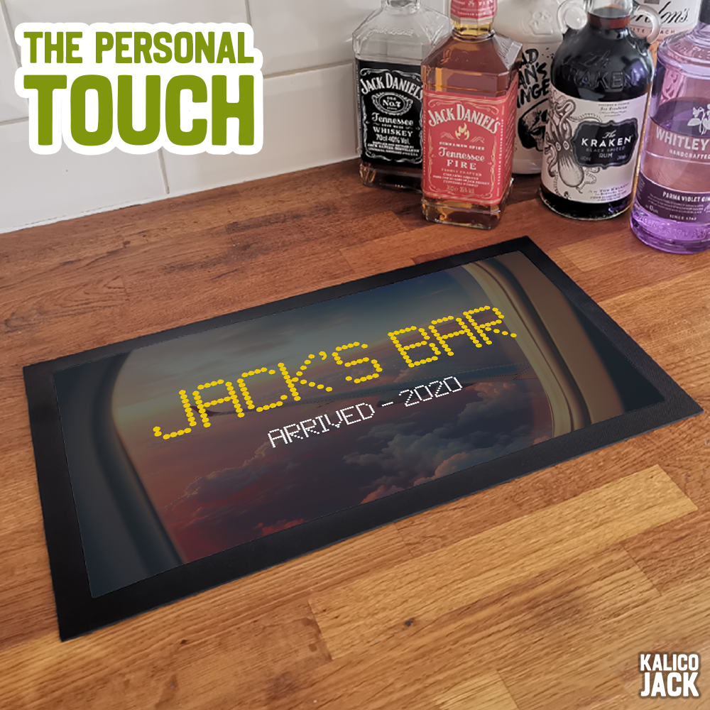 Personalised Airplane Window Bar Mat