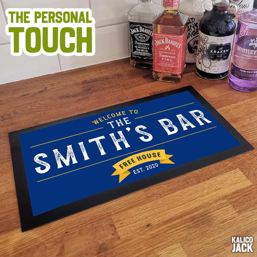 Personalised Welcome to Bar Mat