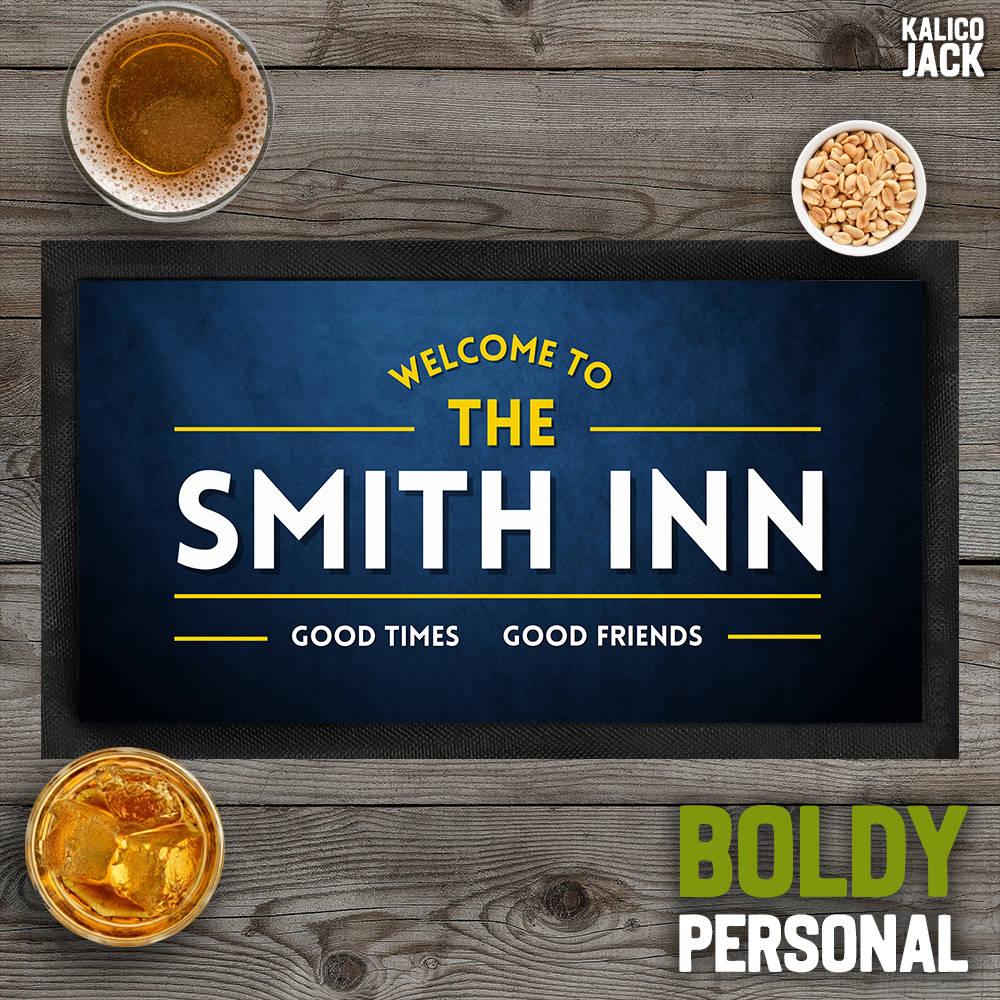 Personalised Good Times Good Friends Bar Mat