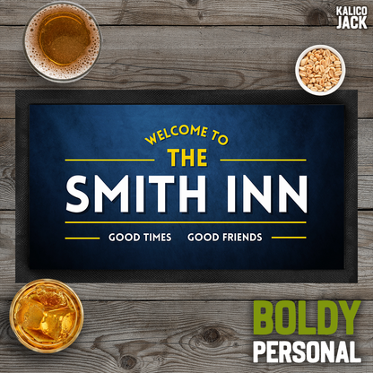 Personalised Good Times Good Friends Bar Mat