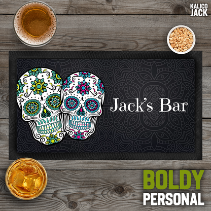 Personalised Sugar Skull Bar Mat