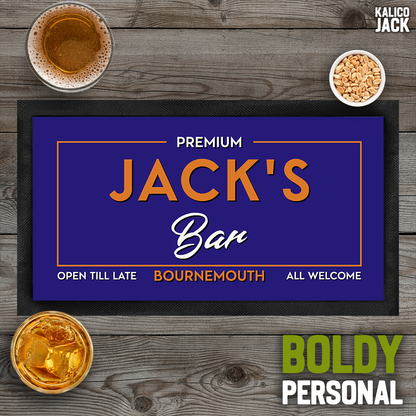 Personalised Open Till Late Bar Mat