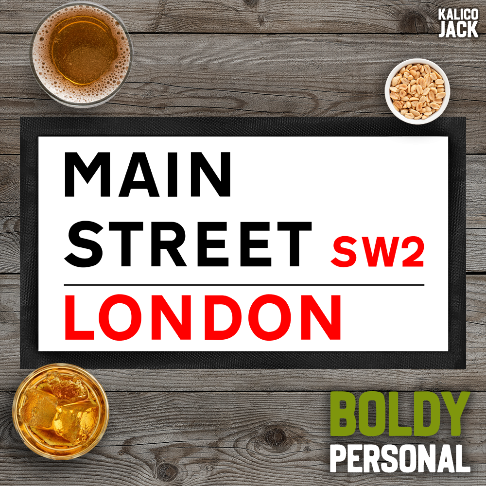 Personalised Street Sign Bar Mat