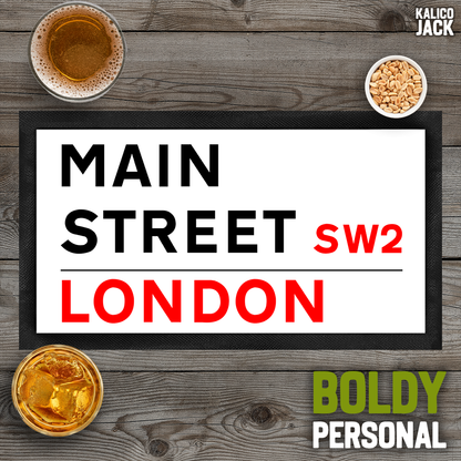 Personalised Street Sign Bar Mat