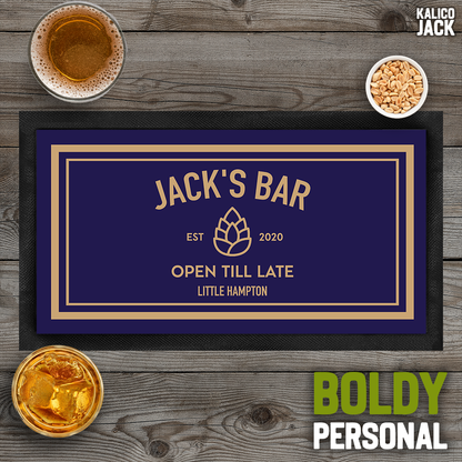 Personalised Pine Cone Bar Mat