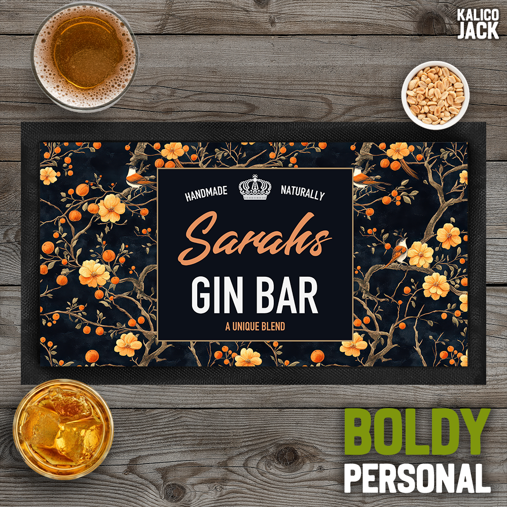 Personalised Handmade Naturally Bar Mat