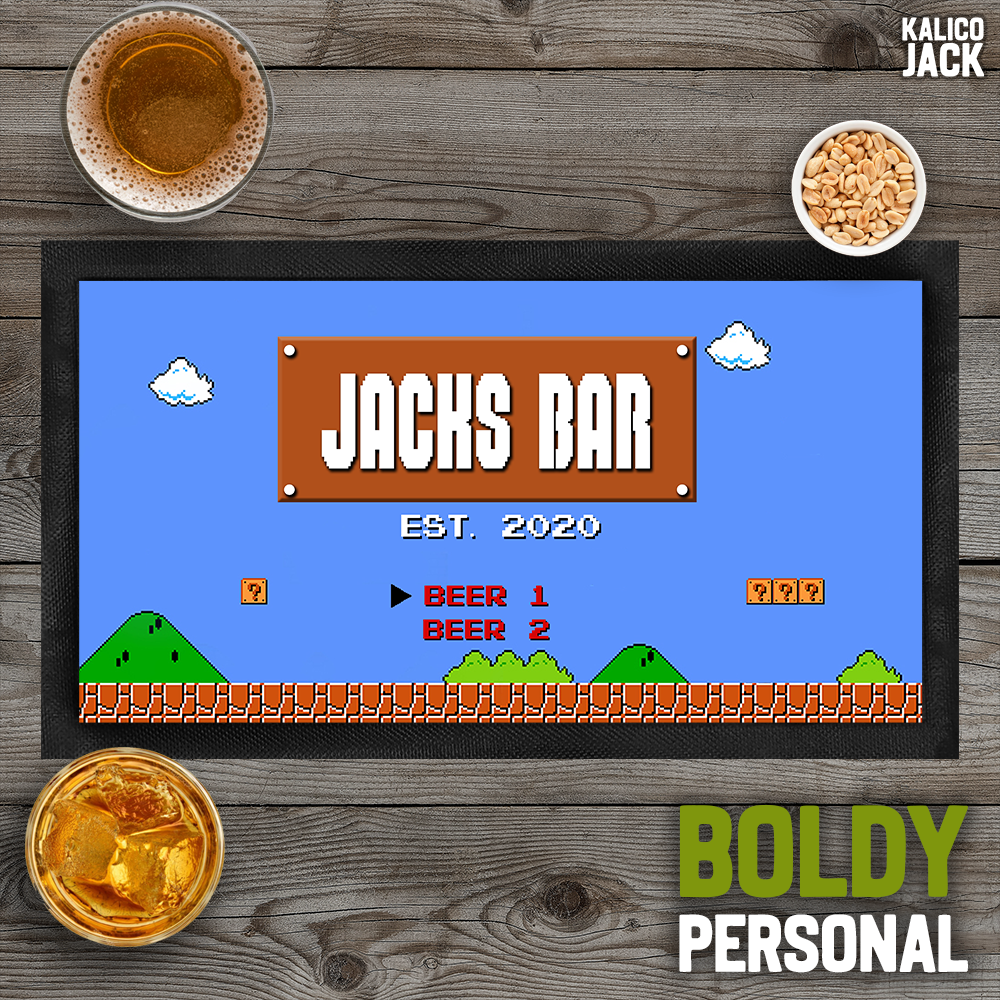 Personalised Retro Game Bar Mat
