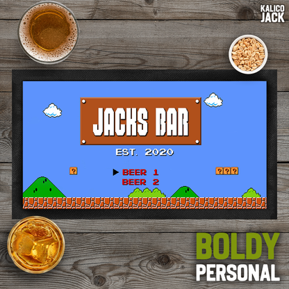 Personalised Retro Game Bar Mat
