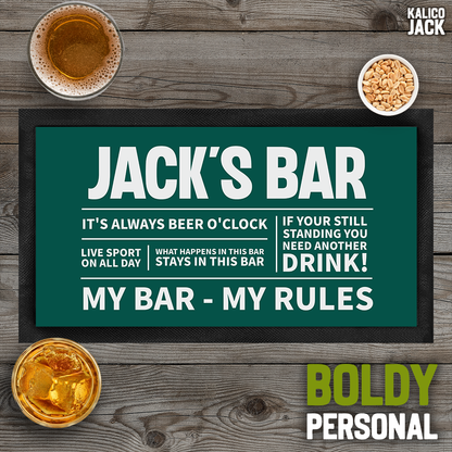 Personalised My Bar My Rules Bar Mat