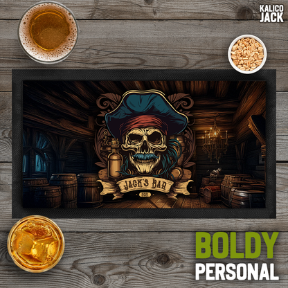 Personalised Pirate Bar Mat