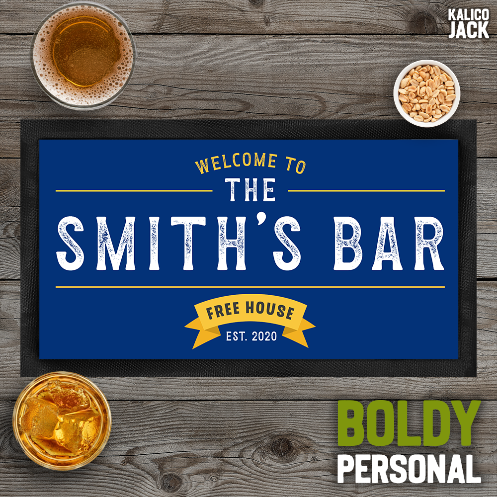 Personalised Welcome to Bar Mat