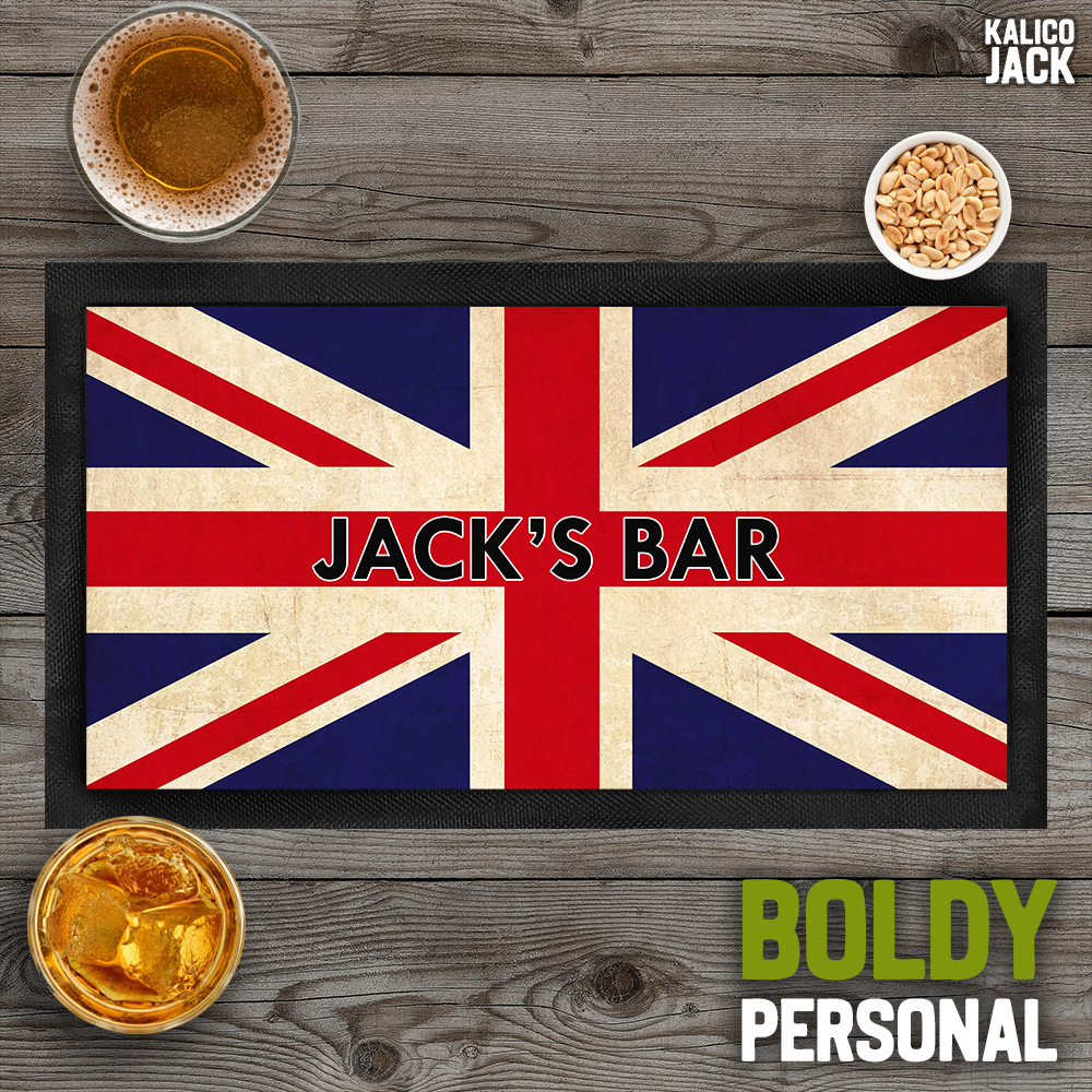 Personalised Union Jack Bar Mat