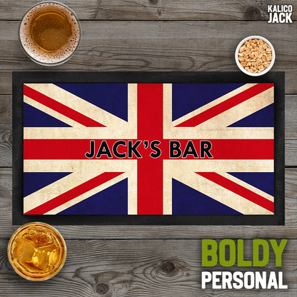 Personalised Union Jack Bar Mat